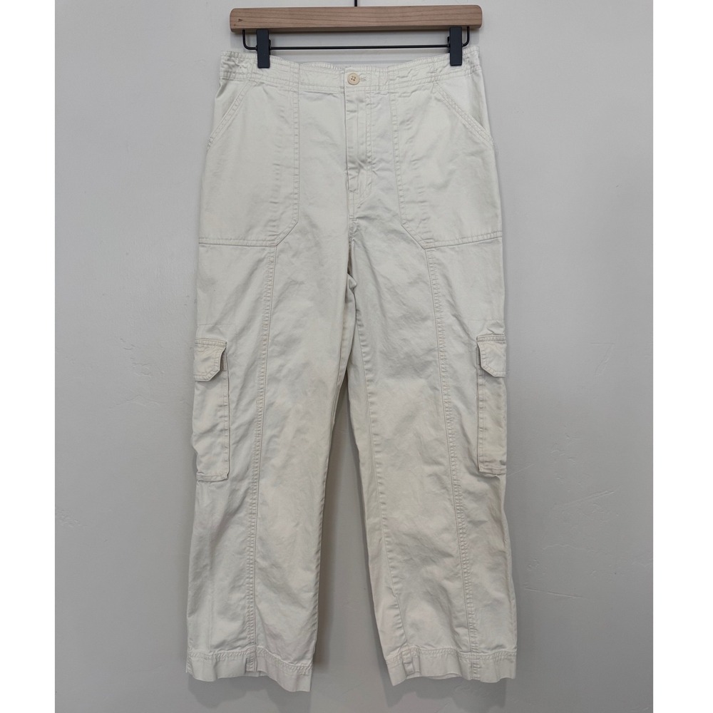 Abercrombie & Fitch Women's High Rise Cargo Pants Cream Size 8 Short 29 Utility